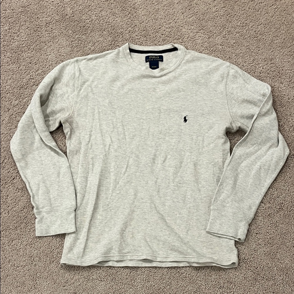 Polo by Ralph Lauren Men's Light Gray Long Sleeve Tee